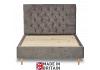 5ft King Size Chester fabric upholstered bed frame,scrolled roll top head end. 3
